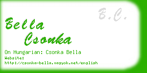 bella csonka business card